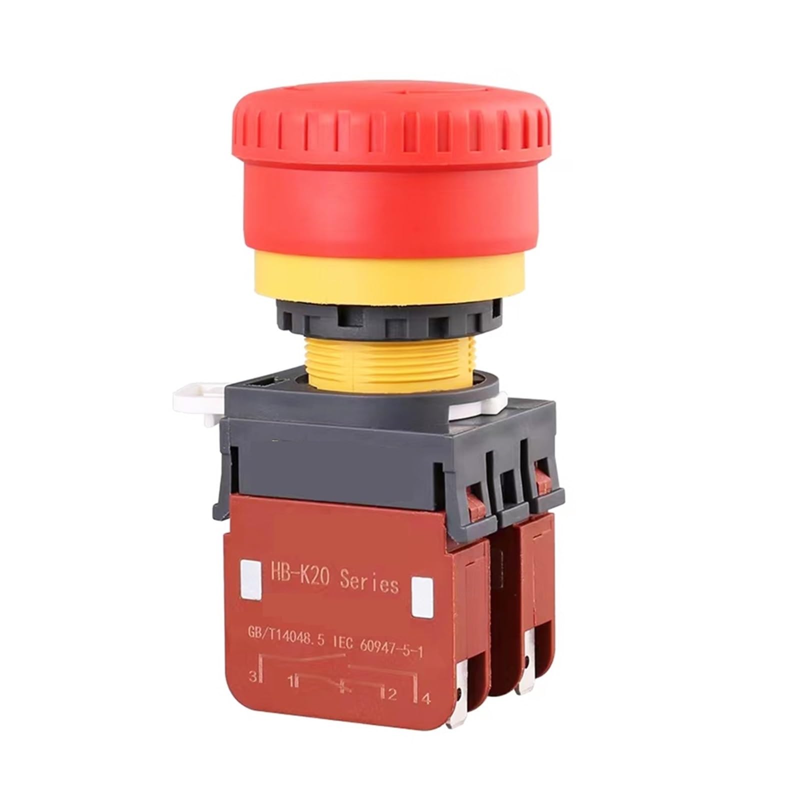 Bouton d'arrêt d'urgence 22mm pour sécuriser vos machines d'atelier et convoyeurs