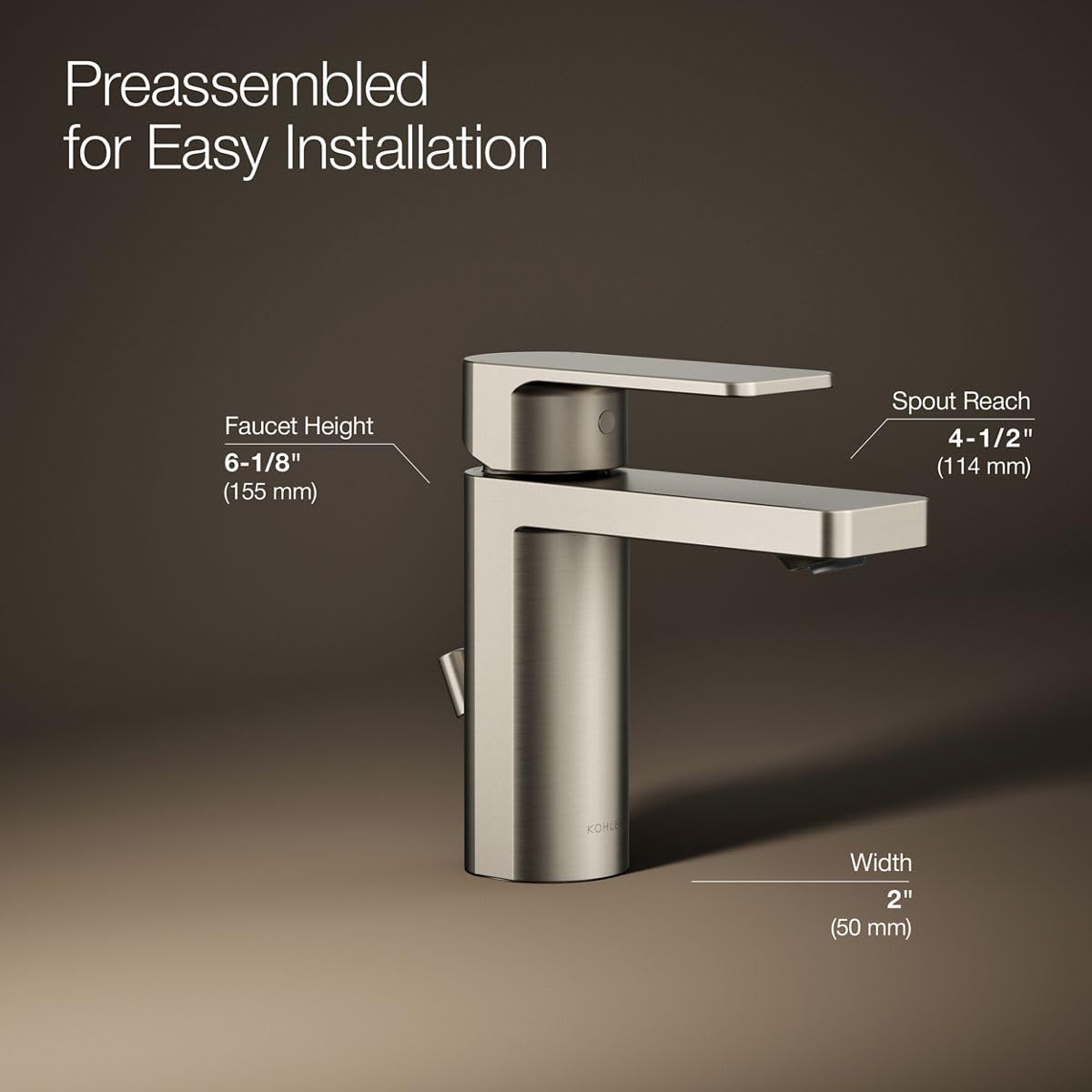 Amazon | Kohler K-23472-4N-BN パラレルシングルコントロール LAV FCT