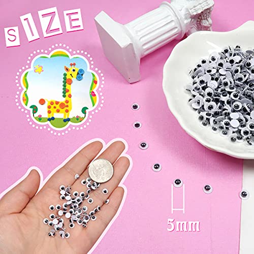 TOAOB 500 Pezzi 5mm Occhi Mobili Adesivi Rotondo