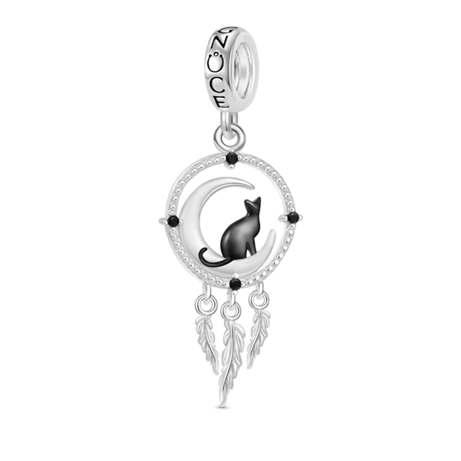 GNOCE Wolf Traumfänger Anhänger Charm 925 Sterling Silber Phoenix Charms für Charms Armband Geschenk für FrauenFit Halskette/Armband