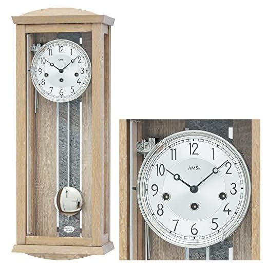 AMS Regulator Wall Clock with Aluminium dial, 14 Day Running time from