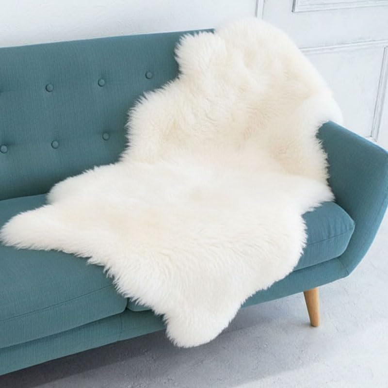 ムートン長毛フリース 4匹タイプ 約100x170cm ブラウン 洗える