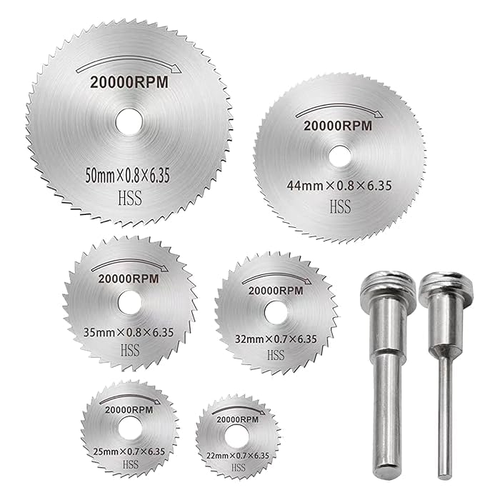 Mini Cutting Discs, 8 Piece Discs Circular Saw Blades Set HSS Cutting Wheel for Cutting Wood Plastic and Soft Metal (B0D6YNV1X3) Amazon Price History, Amazon Price Tracker
