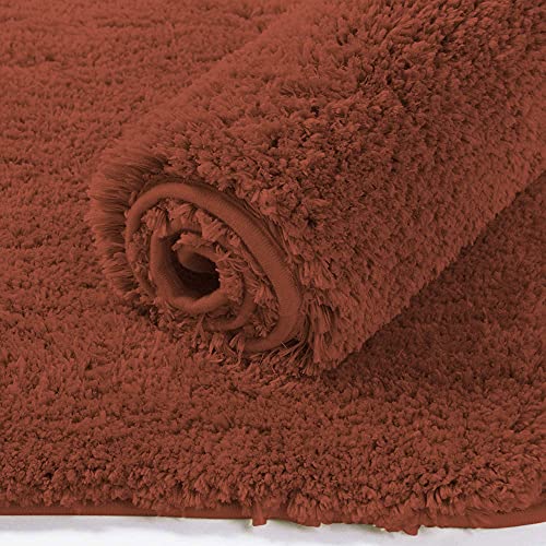 Image of Flooring India Co Newman Bath Mat 2500 GSM Super Soft Microfiber Anti Skid Slip Water Absorbent Bathroom Mats for Bedroom, Home, Door (40X60 CM, Rust)