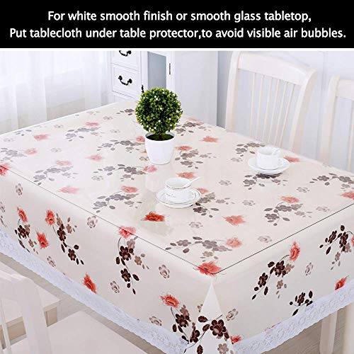 60 Inch Square Clear Plastic Dining Table Protector Tablecloth Desk Pad Mat Wooden Furniture Coffee Glass End Side Dinner Bar Activity Bar Dinner Table Cloth Top Protection Cover Waterproof Pvc Vinyl #TOP5