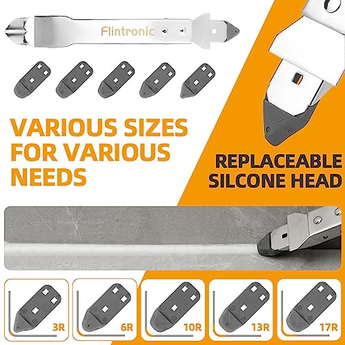 Flintronic Silikonentferner Werkzeug, 10-Teiliges Silikon Werkzeugschaber mit Dichtung Werkzeug, Silikon Entfernen Werkzeug, Abdichtung, Dichtmittelelentferner für Küche Badezimmer Fenster Spüle Boden
