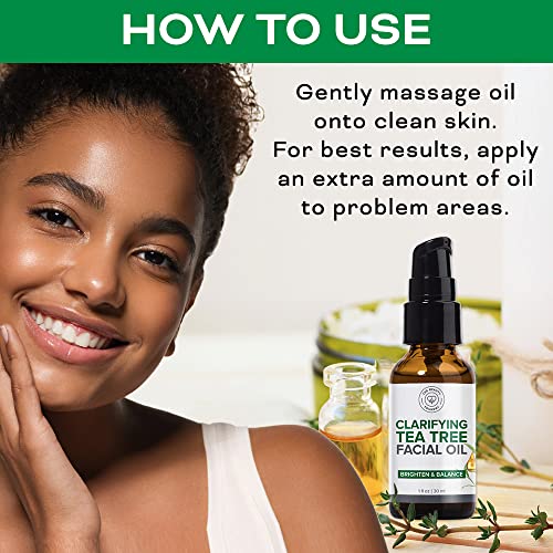 Beauty Foundry Clarifying Tea Tree Facial Oil, Targets Acne And Uneven Skin Tone, Antioxidant-Rich Beauty Oil, 1Oz/30Ml #TOP5