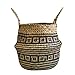 Szetosy - Cesta de junco marino natural tejida a mano, con asa, para almacenar juguetes, ropa sucia o como maceta, Estilo#5, 32CMx28CM