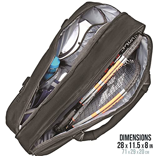 Athletico Tennis Bag and Racketball Bag - Tennis Bags for Women and Men to Hold Tennis Racket, Racquetball Racket, Pickleball Paddles and Other Equipment or Gear (Black) by Athletico - Image 7