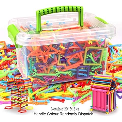 Moonlove Kids Construction Building Blocks Bars DIY Interlocking Magic Sticks Geometry Shapes 3D Intelligence Educational Stacking Toys With Handcarry Box Children Christmas Birthday Gift Cover
