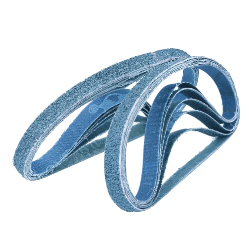 13mm X 457mm Sanding Belts, 4 Each of 40/60/80/120 Grits, Blue Belt Sander Tool for Woodworking Metal Polishing