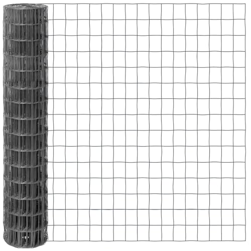 VOSS.garden 25m Gitterzaun 150cm Premium Maschendrahtzaun 100x75mm Gartenzaun Anthrazit Wetterfest Punktgeschweißt