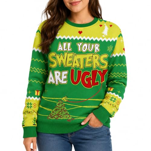 All Your Sweaters are Christmas Ugly Sweaters for Women - Funny Knitted Movie Christmas Sweater for...