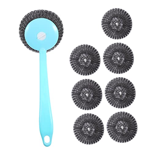 HOODANCOS 1Juego Estropajo Inoxidable con Ergonómico Limpieza de Cocina de Duraderos y Efectivos Fregar Ollas y Platos