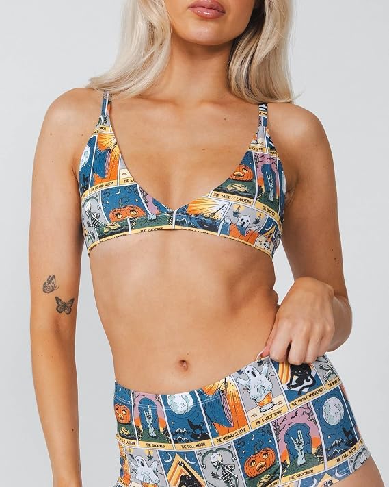Shinesty Cute Triangle Bra | Support The Girls in Ultra Soft Micromodal | Small Orange,