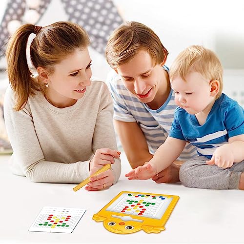 Arte de ponto magnético | Placa Magnética com Caneta Imã e Contas Imãs Coloridas | Prancheta de dese