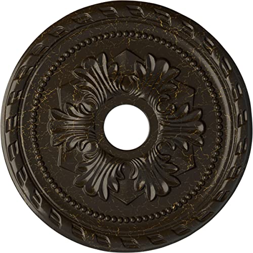 Ekena Millwork CM20PMSHC Palmetto Ceiling Medallion, Stone Hearth Crackle