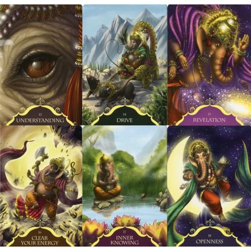 Image of 50 Pieces Whispers of Lord Ganesha Tarot Cards Decks for Beginners, Classic Traditional Standard Tarot Deck Fortune Telling Game Divination Tools for Adults (The Rider)