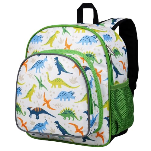 Image of Wildkin Kids 12-Inch Toddler Backpack - Lightweight School Bag for Daycare & Travel, Ages 3-7, Dinosaur Adventures, 12.5 x 10 x 4.5 in, Dinosaur Adventures