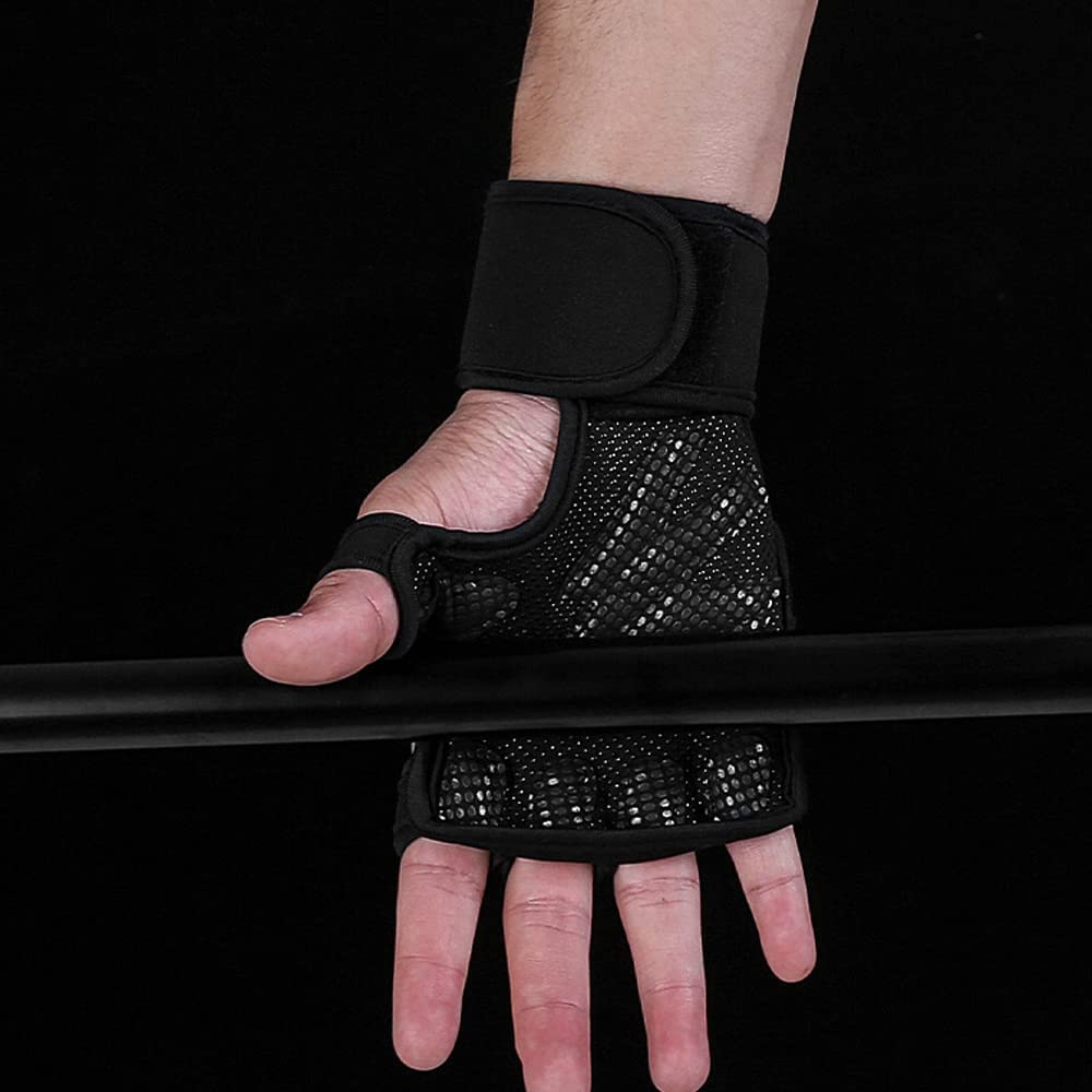 Impugnatura in Silicone più Spessa Spugna Ginnastica Protezione Palmo Protezioni Guanto Barra per trazioni Guanto per Sollevamento Pesi Guanti da Palestra 1 Paio (Colore : M) (L)