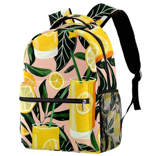 Sac à dos imprimé jus de citron au design ergonomique et multicolore pour ado