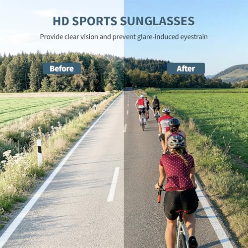 Image of BangLong XL 150MM Sports Sunglasses for Men Women - Ultralight 24g UV400 Protection Running Glasses for Cycling Hiking