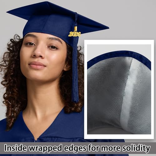 Image of 2026 Graduation Cap and Gown Matte Unisex for High School Bachelor | Heavyweight Matte Polyester, Zipper Closure, Adjustable Cap with 2026 Tassel, Sizes 39-60, Bulk Orders Available