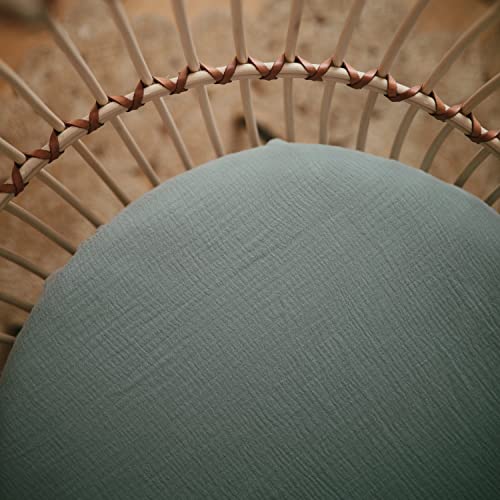 Mushie Extra Soft Bassinet Muslin Crib Sheet | 30" X 16" (Roman Green) #TOP4