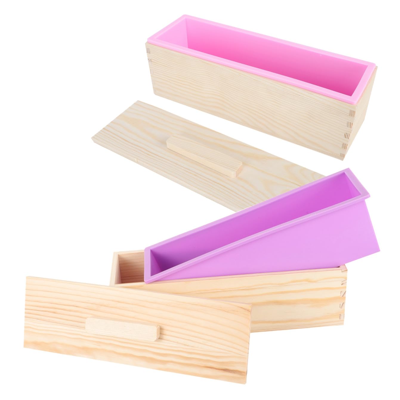 Molde para Hornear Pan, Molde para Pan Antiadherente con Tapa, Rectangular, de Madera y Silicona, para Conservar la Frescura y Desmoldar Fácil, Cocina y Fabricación de Jabón