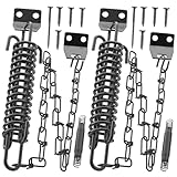 Screen Door Chain for Door Spring - 2 Pack Storm Door Chain Spring for Wind Safety Storm Door Closer Stop Front Screen Door Security Prevent Opening Damage, Heavy Duty Hardware Door Stopper Chain