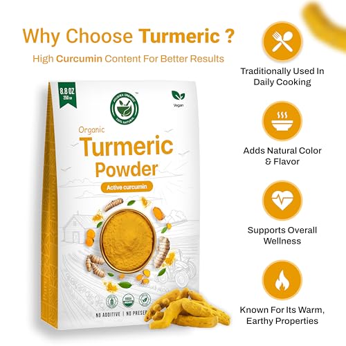 USDA ORGANIC Turmeric Powder | High Curcumin Root Powder | Ground Turmeric, 8.8 Oz | AYUSHKA ORGANIC - image 4