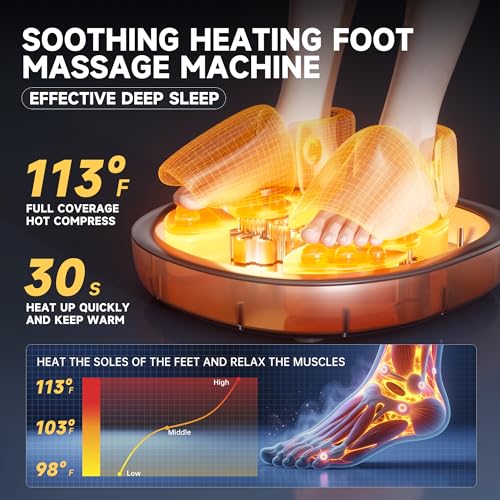 foot massager machine with heatshiatsu foot massager home with air compressionadjustable electric massager machine for feet officewireless controldiy gifts draw patterns for man ampwomenblack