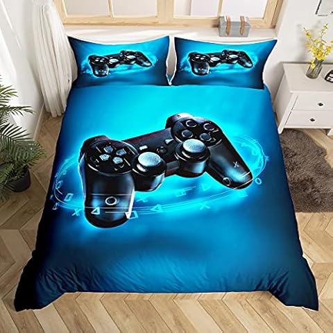Loussiesd Gamer Duvet Cover Set for Kids Cover
