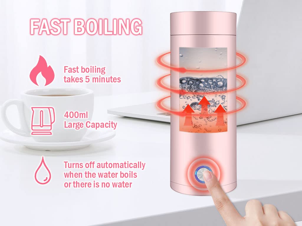 Tragbarer Reisewasserkocher 400 Ml – Elektrischer Mini-Kocher Mit Abnehmbarem Kabel, Für Tee, Kaffee & Milch