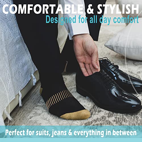 Image of Medical Compression Socks for Women and Men 3 Pairs 20-30 mmHg Knee High Christmas Compression Stockings Circulation Best for Running Athletic Nurses