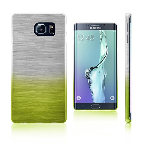 Xcessor Transition Color Flexible TPU Case for Samsung Galaxy S6 Edge+ Plus SM-G928A. with Gradient Silk Thread Texture (Does NOT Fit Samsung Galaxy S6 and S6 Edge). Transparent/Green