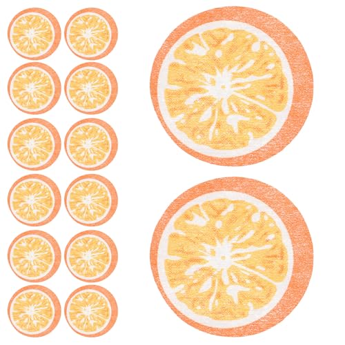 SMASOLO Mascarillas Faciales de Papel Diseño de Naranja 50 Unidades Almohadillas Redondas de Algodón para Rostro y Cuello Hidratantes y Suaves para Cuidado Diario Piel en Spa