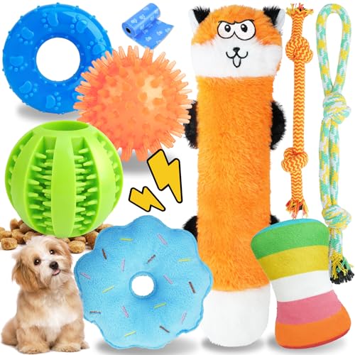 Puppy Toys for Teething, 9 Pack Interactive Dog Toys for Small Do...