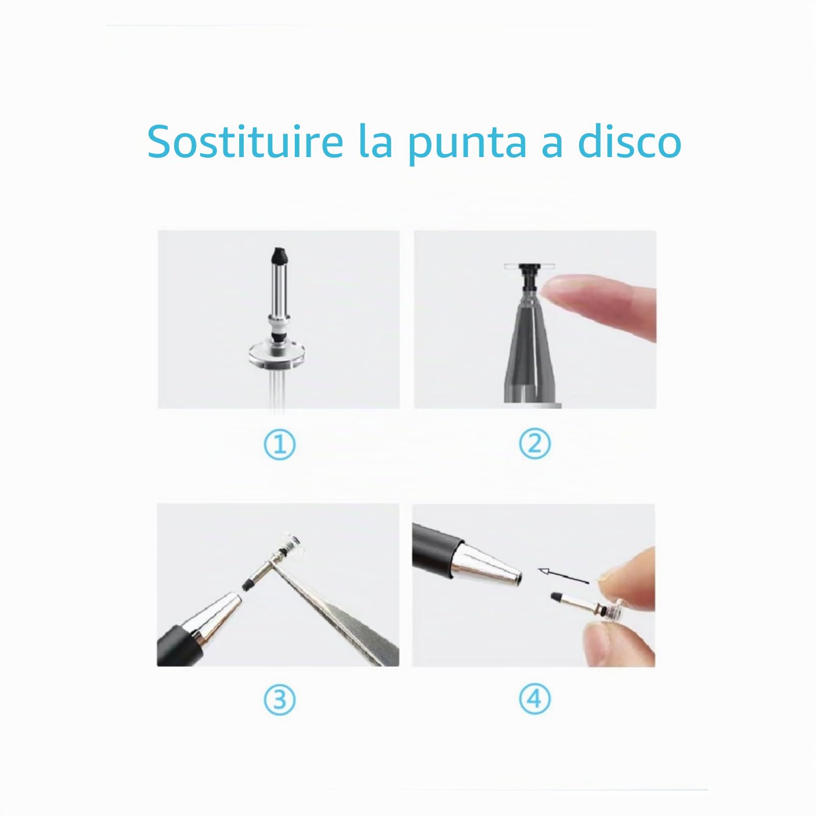 Pennino capacitivo ad alta sensibilità per Samsung Galaxy Tab A9+/A8/A7/A7 Lite, Apple iPad, Fire HD, Surface (nero)
