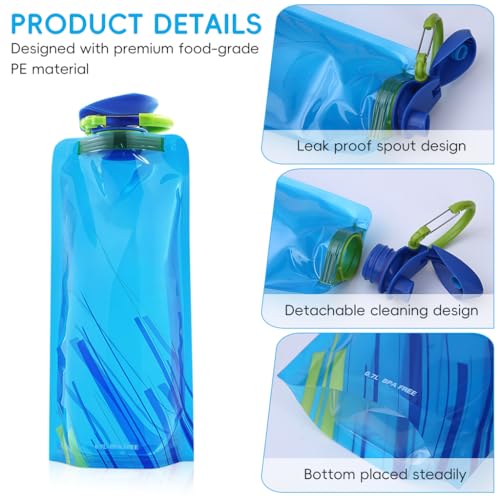 Image of Zibuyu Water Pouch 700ml, Running Bottle For Hiking, 3Pcs | Quick-Release Buckles, Leak-Resistant Carry, Soft Construction, Refillable Design for Running and Hiking