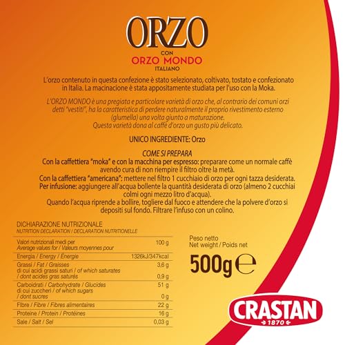 Crastan - Gerste gemahlen, speziell für Moka - 500 g, 1 Einheit, 1