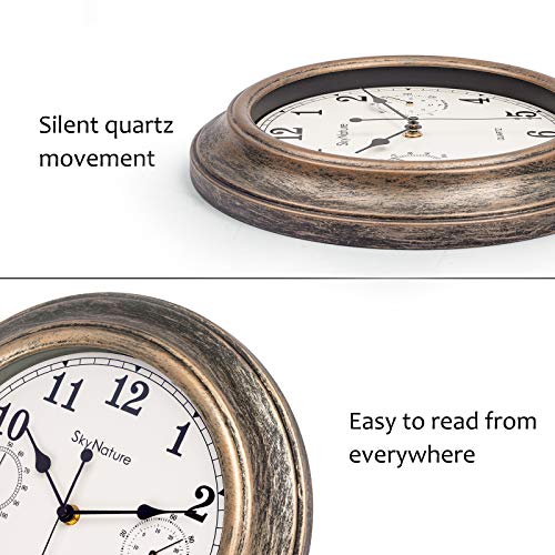 Reloj de pared sin tic-tac de 30 cm con higrómetro para un descanso total 3
