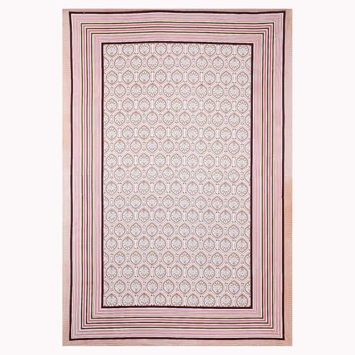 Image of Texstylers Table Cloth | Table Cloth for 6 Seater Dining Table| Dining Table Cover 6 Seater | Table Cover 6 Seater | Dining Table Cover | Rectangle, Cotton,150 cm X 225 cm (Peach)