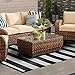 Pcinfuns Plastic Straw Rug,5'x8' Outdoor Waterproof Patio Rugs Foldable Reversible Camping Mat for Rv, Deck, Porch, Picnic, Beach, Balcony,Black & White