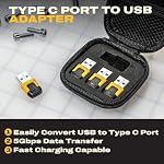 DEWALT Heavy Duty USB-C Female to USB-A Male Adapter 4 Pack w/Case – Fast Charging 3.0 Converter 5Gbps Data Transfer, Compact Durable USB to USB-C Adapter for Laptops iPhone Samsung Android Devices