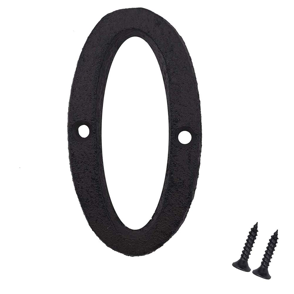Suithink 3 Inch Black Metal Digital Arabic Numbers Cast Iron House Sign Door Plate DIY Address Numbers for Cafe Wall Courtyard Decor Creative Address Door Numbers with Fixing Screws (0)