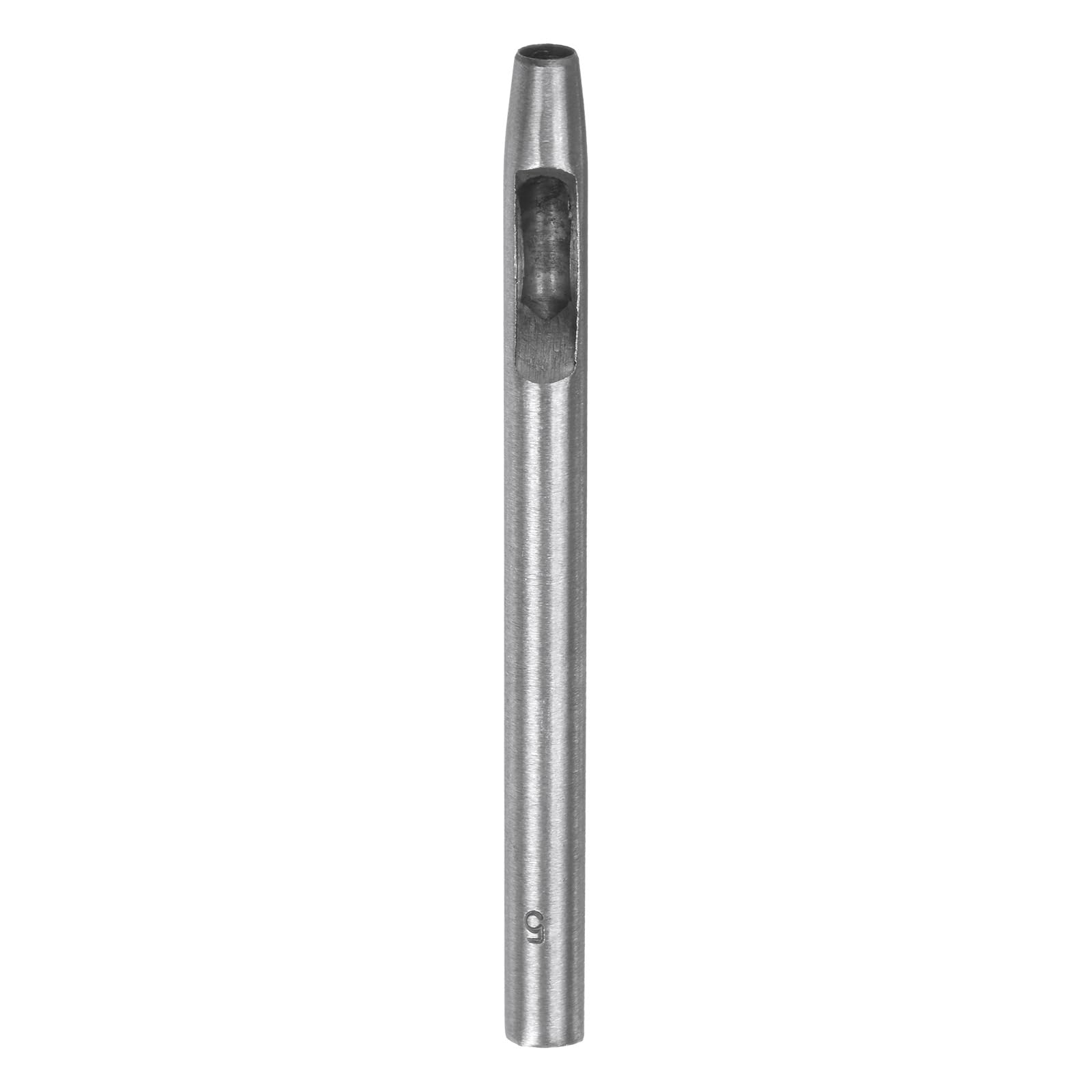 QUARKZMAN Perforadora Hueca para Cuero de 5 mm, Herramienta de Perforación Redonda para Cinturones, Acero al Carbono, Perforadora Individual para Cortar Cuero y Material Blando