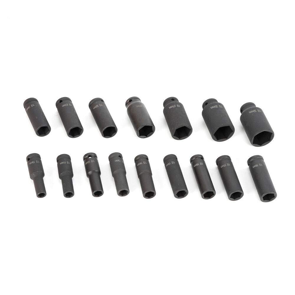 16-teiliges Kraft-Schlagschrauber-Nuss-Set – 1/2" Antrieb, 10-32 Mm, Aus Chrom-Vanadium Mit Phosphat-Beschichtung