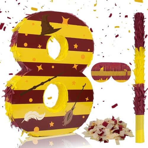 Number 8 Pinata with Stick Blindfold Confetti, Magical...