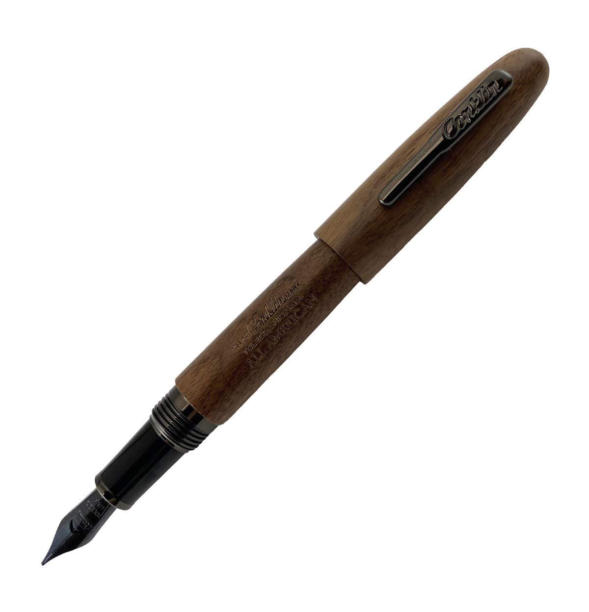 Conklin All American Golden Walnut Gunmetal Limited Edition Dolma Kalem F Uç